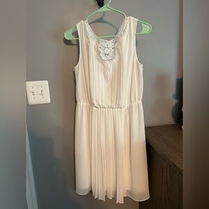 Jessica Simpson White Pleated Dress